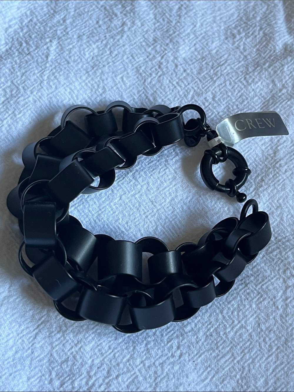 J. Crew Matte Black Triple Link Bracelet